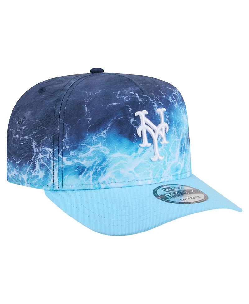 New Era Men's Light Blue New York Mets Deep Water Pre-Curved 9FIFTY A-Frame Snapback Hat