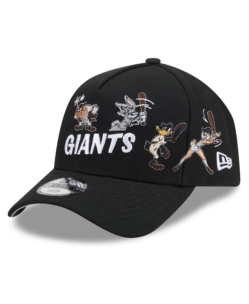 New Era Big Boys and Girls Black San Francisco Giants Looney Tunes A-Frame 9FORTY Adjustable Hat