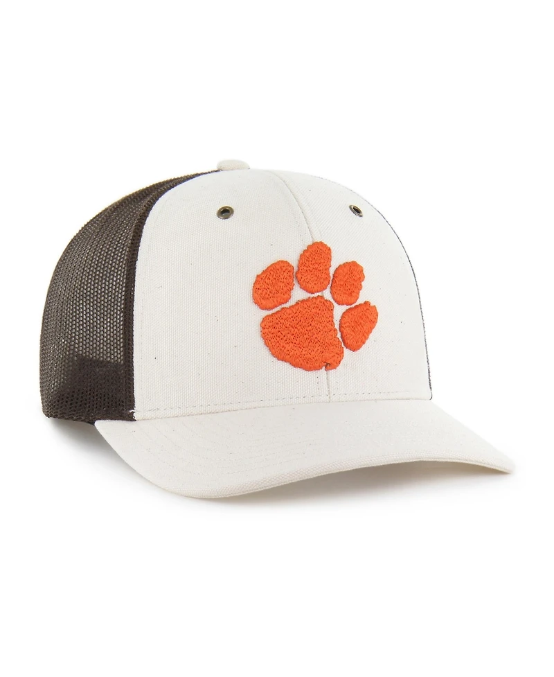 Carhartt x '47 Brand Men's Natural/Brown Clemson Tigers Undyed Trucker Adjustable Hat