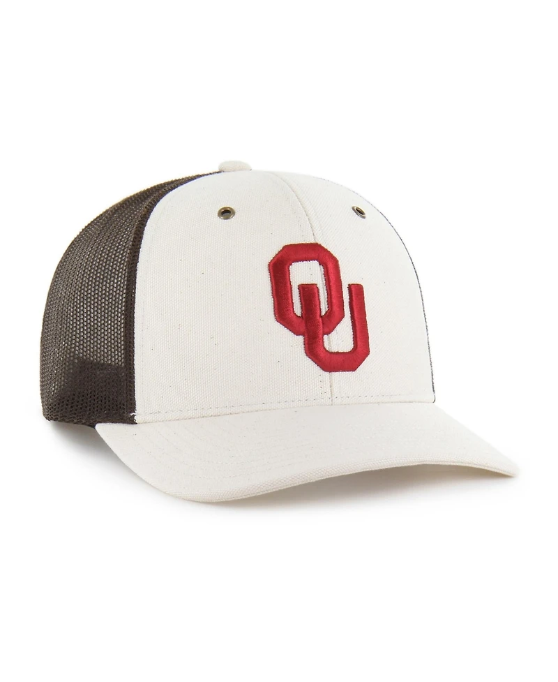 Carhartt x '47 Brand Men's Natural/Brown Oklahoma Sooners Undyed Trucker Adjustable Hat