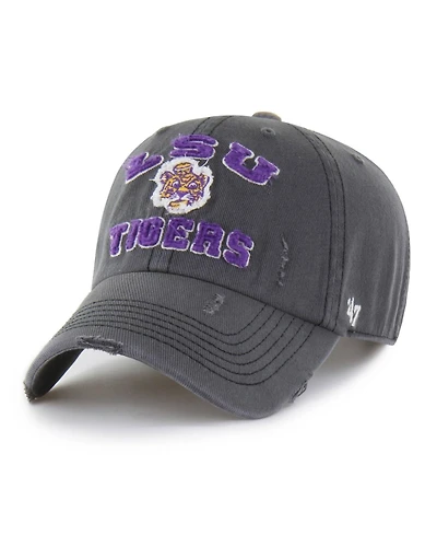 '47 Brand Men's and Women's Charcoal Lsu Tigers Well-Worn Seymore Clean Up Adjustable Hat