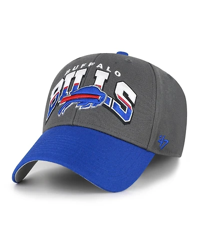 '47 Brand Men's Charcoal Buffalo Bills Split Block Mvp Adjustable Hat