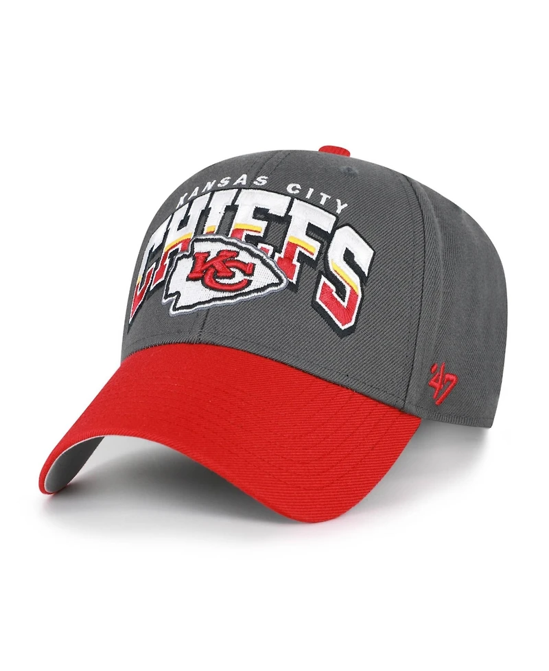 '47 Brand Men's Charcoal Kansas City Chiefs Split Block Mvp Adjustable Hat