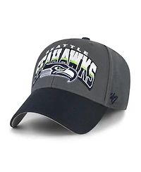 '47 Brand Men's Charcoal Seattle Seahawks Split Block Mvp Adjustable Hat