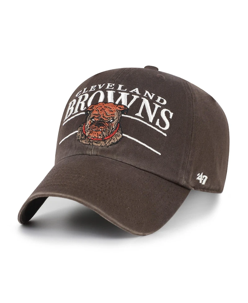 '47 Brand Men's Brown Cleveland Browns Throwback Graphic Clean Up Adjustable Hat