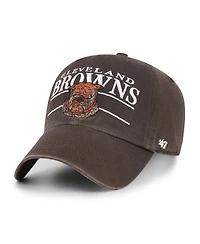 '47 Brand Men's Brown Cleveland Browns Throwback Graphic Clean Up Adjustable Hat