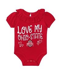 Outerstuff Baby Boys and Girls Scarlet/Gray Ohio State Buckeyes Two-Pack Playtime Ruffle Bodysuit Set