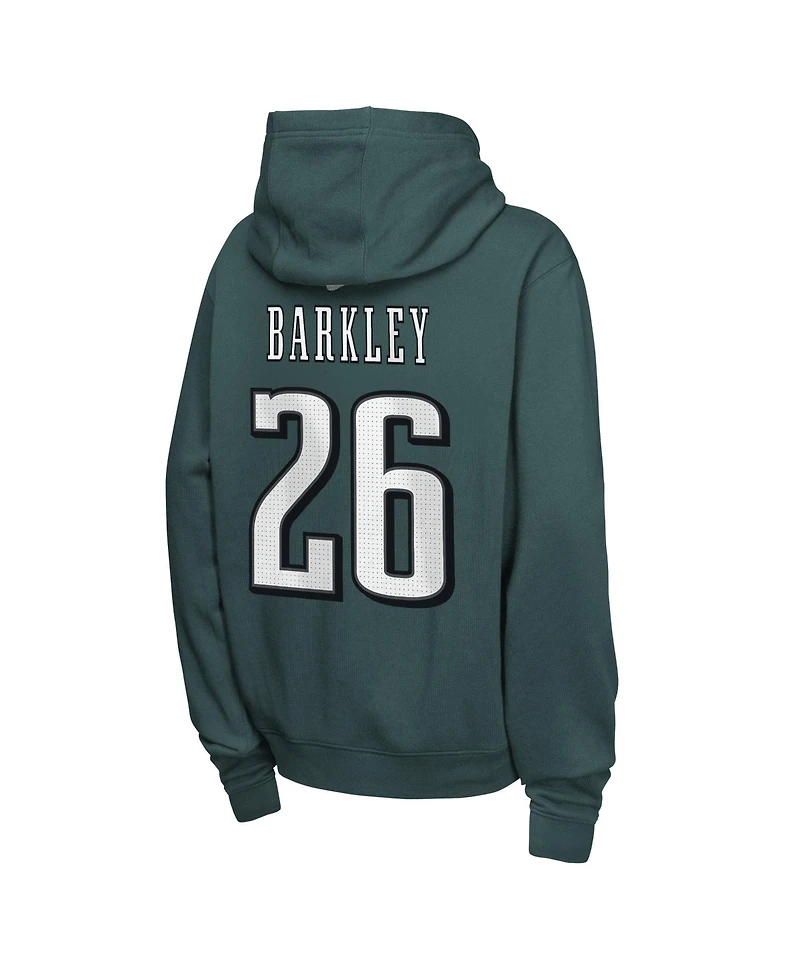 Nike Big Boys and Girls Saquon Barkley Midnight Green Philadelphia Eagles Name Number Club Fleece Hoodie