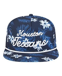 New Era Men's Navy Houston Texans Palm Print A-Frame 9FIFTY Snapback Hat
