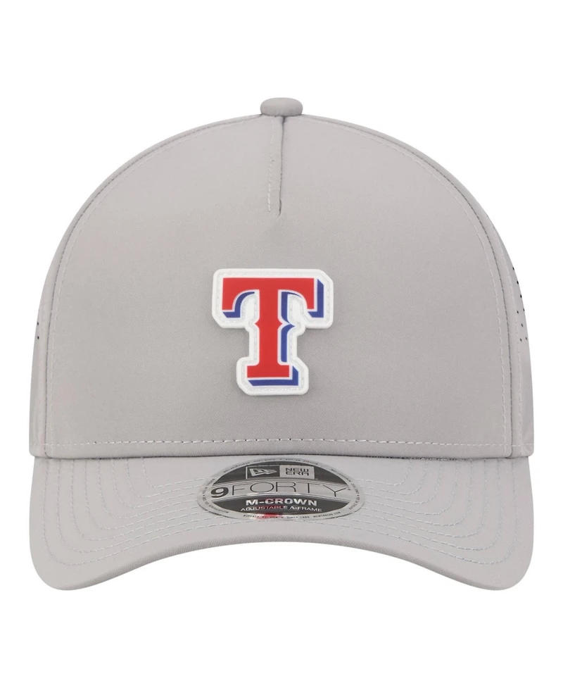 New Era Men's Gray Texas Rangers Micro Logo 9FORTY M-Crown A-Frame Adjustable Hat