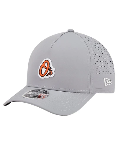 New Era Men's Gray Baltimore Orioles Micro Logo 9FORTY M-Crown A-Frame Adjustable Hat