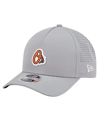 New Era Men's Gray Baltimore Orioles Micro Logo 9FORTY M-Crown A-Frame Adjustable Hat