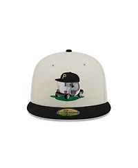 New Era Men's Cream/Black Pittsburgh Pirates Bullpen Cart 59FIFTY Fitted Hat