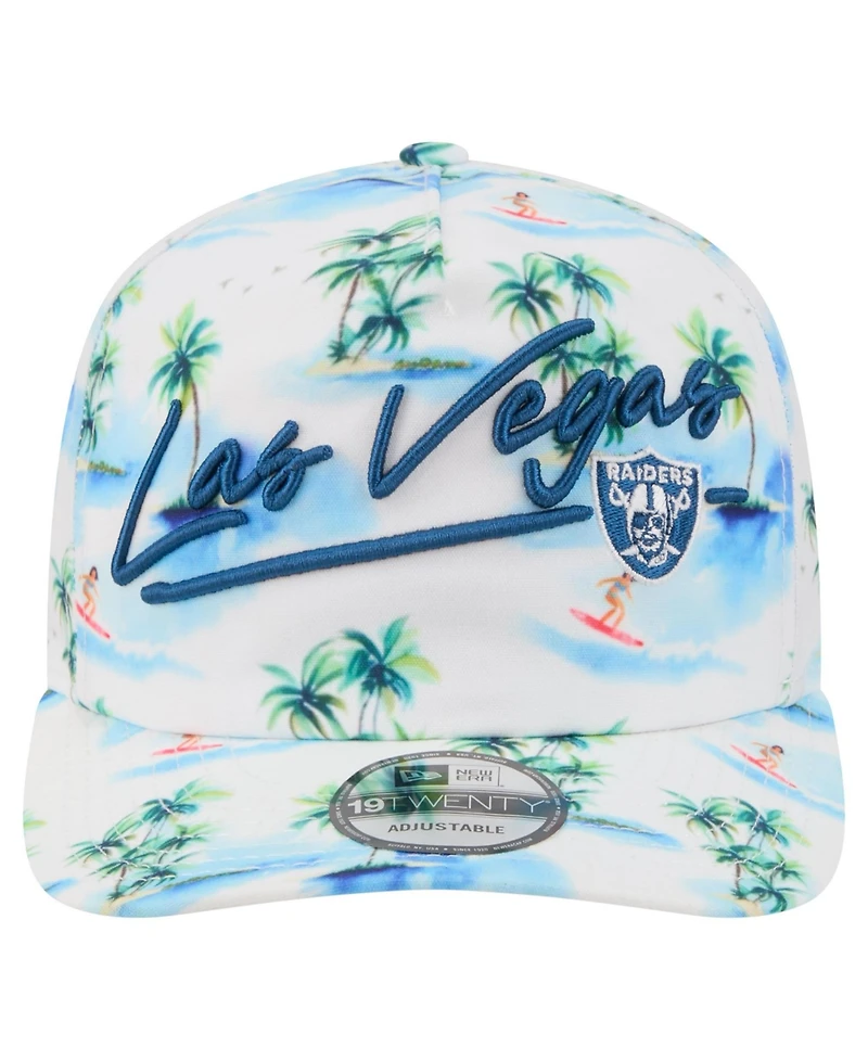 New Era Men's White Las Vegas Raiders Aloha 19TWENTY Adjustable Hat