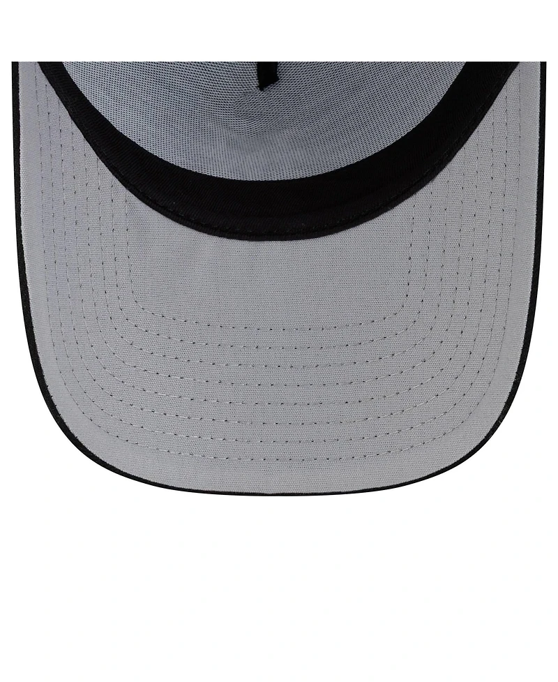 New Era Men's Black New York Mets Side Script 9FORTY A-Frame Trucker Adjustable Hat