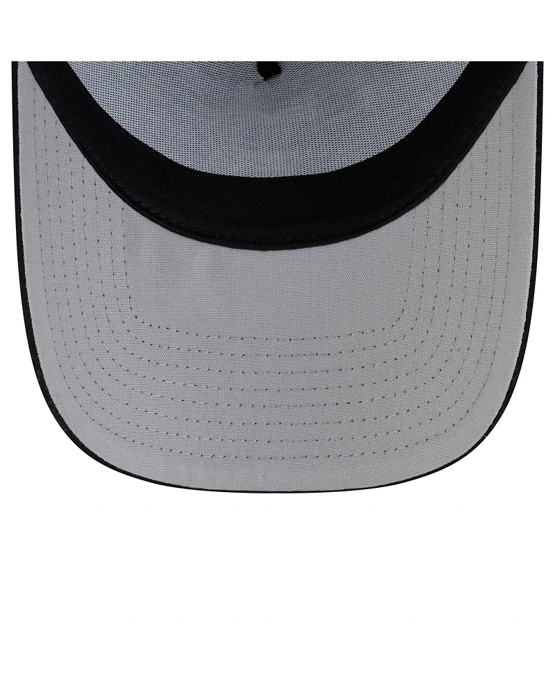New Era Men's Black Boston Red Sox Side Script 9FORTY A-Frame Trucker Adjustable Hat