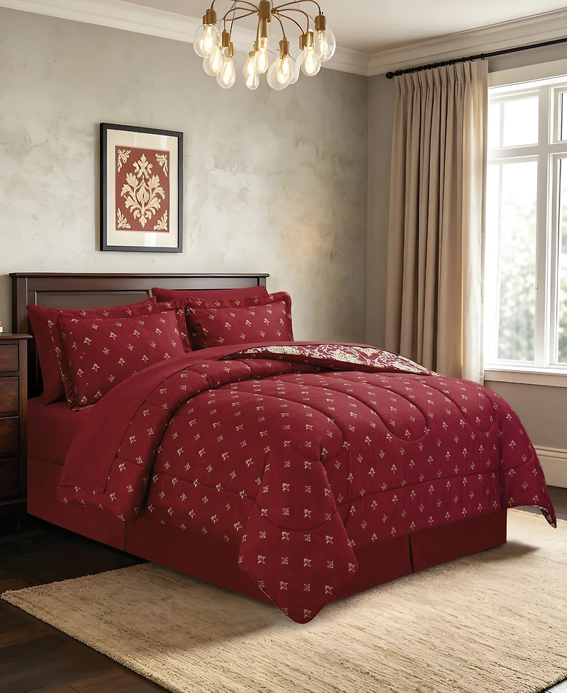Macy's Alexa Damask Reversible Microfiber 8-Piece Comforter Set