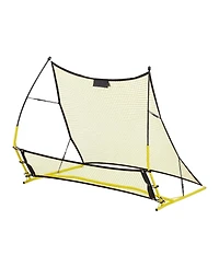 Sugift 2-in-1 Soccer Goal Rebounder Net with Fiberglass Poles and Iron Pipe