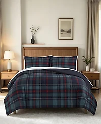 Macy's Danny Plaid Reversible Microfiber 3-piece Comforter Set