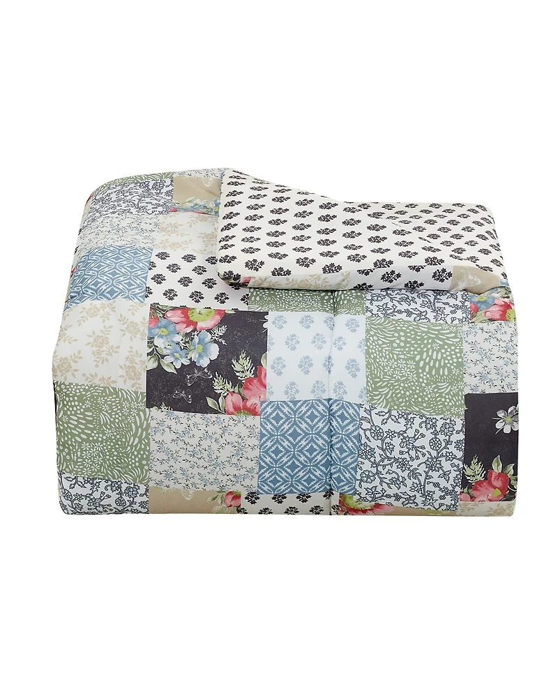 Macy's Floral Patch Reversible Microfiber 3-piece Comforter Set