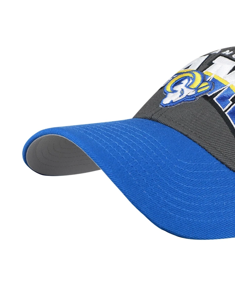 47 Brand Men's Charcoal Los Angeles Rams Split Block Mvp Adjustable Hat