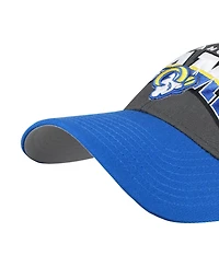 47 Brand Men's Charcoal Los Angeles Rams Split Block Mvp Adjustable Hat