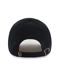 47 Brand Men's Black Miami Hurricanes Clean Up Adjustable Hat