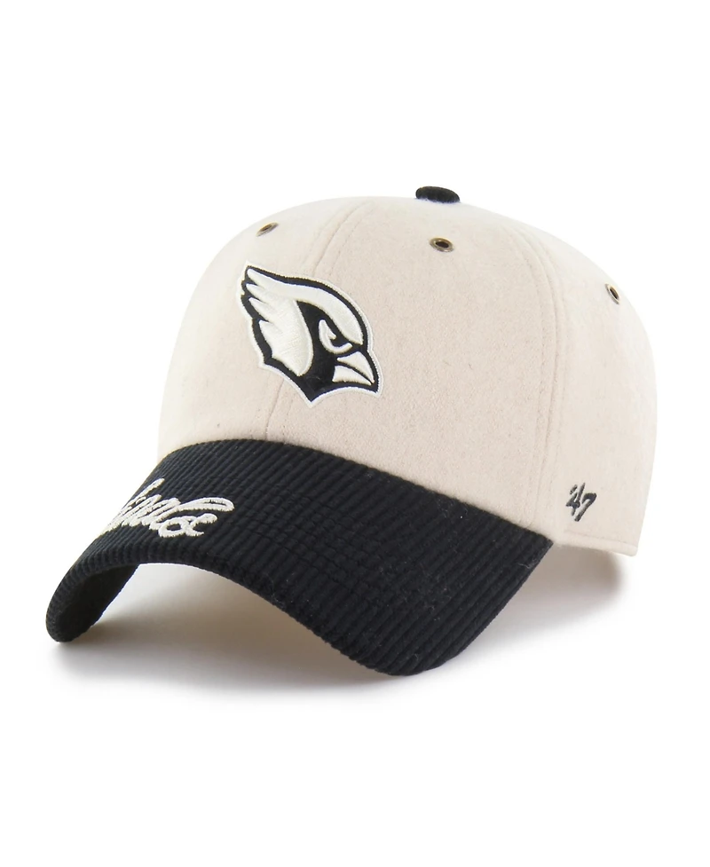 47 Brand Women's Natural/Black Arizona Cardinals Rope Script Clean Up Adjustable Hat