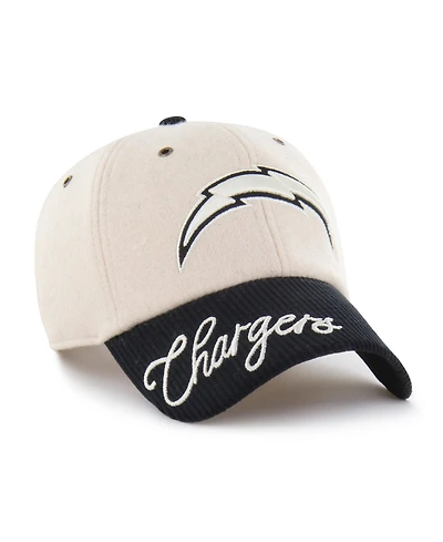 47 Brand Women's Natural/Black Los Angeles Chargers Rope Script Clean Up Adjustable Hat
