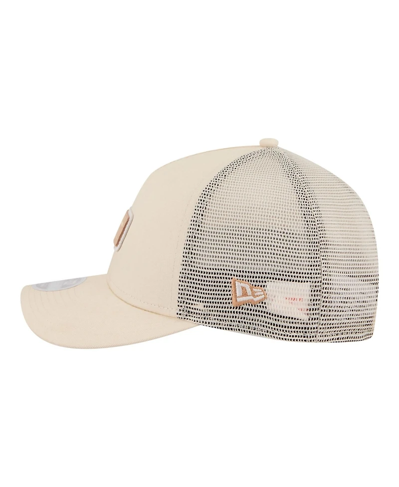 New Era Women's Cream Philadelphia Eagles Tonal Patch M-Crown A-Frame 9FORTY Trucker Adjustable Hat