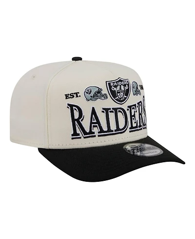 New Era Men's Cream/Black Las Vegas Raiders A-Frame 9FIFTY Snapback Hat