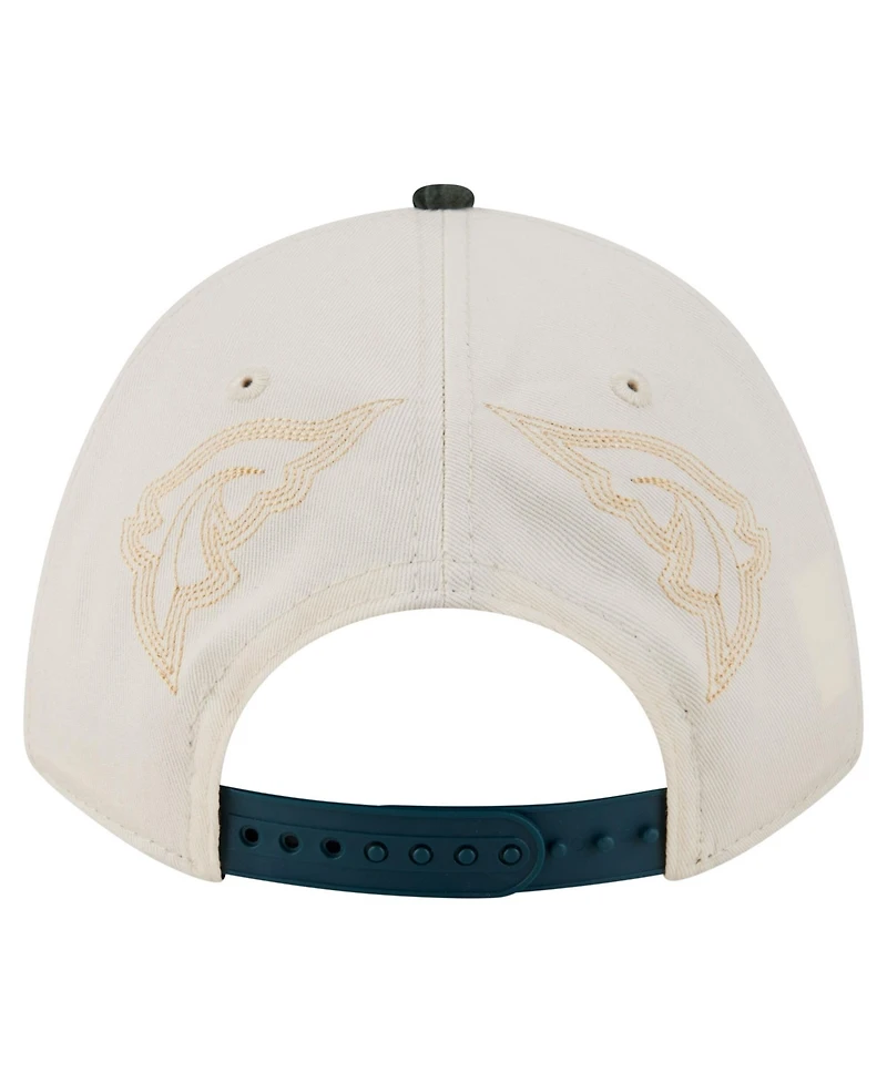 New Era Men's Cream/Midnight Green Philadelphia Eagles Western 9FORTY A-Frame Adjustable Hat
