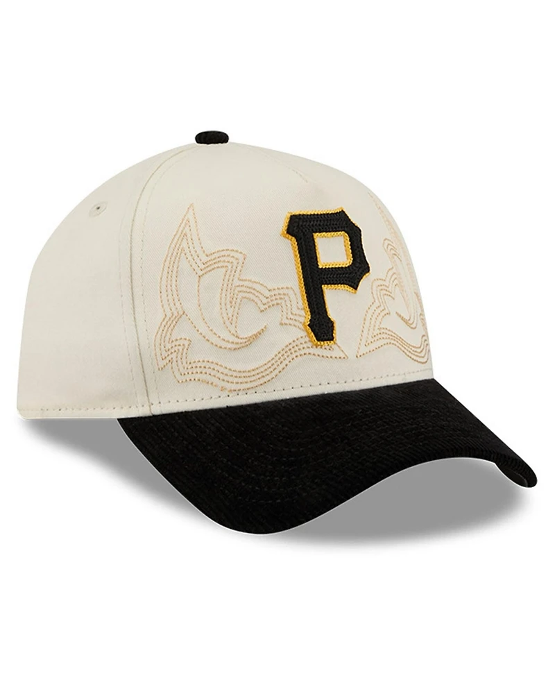 New Era Men's Stone Pittsburgh Pirates Western Stitch 9FORTY A-Frame Adjustable Hat