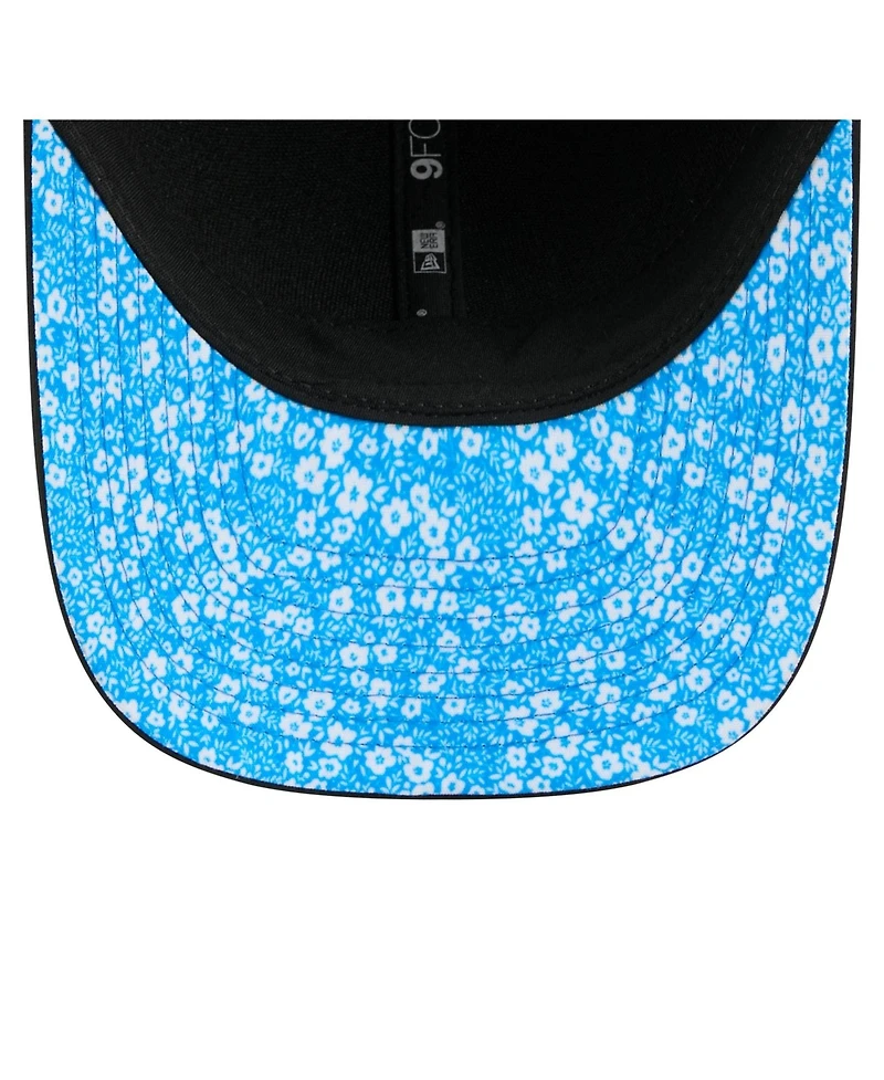 New Era Men's Black Detroit Lions Floral 9FORTY M-Crown Trucker Adjustable Hat