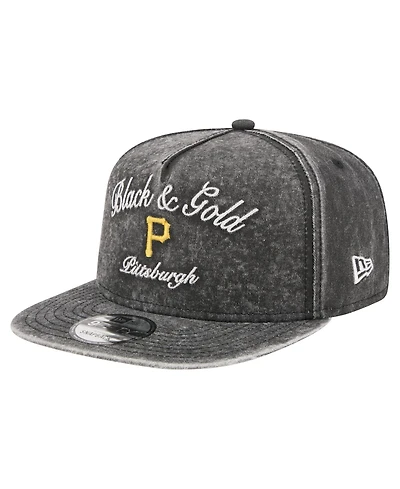 New Era Men's Black Pittsburgh Pirates City Slogan A-Frame 9FIFTY Snapback Hat