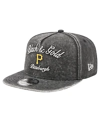 New Era Men's Black Pittsburgh Pirates City Slogan A-Frame 9FIFTY Snapback Hat