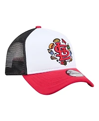 New Era Big Boys and Girls White/Red St. Louis Cardinals Food A-Frame 9FORTY Trucker Adjustable Hat
