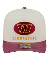 New Era Men's Cream/Burgundy Washington Commanders Washed A-Frame 9FIFTY Snapback Hat