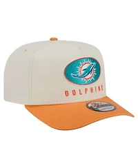New Era Men's Cream/Orange Miami Dolphins Washed A-Frame 9FIFTY Snapback Hat