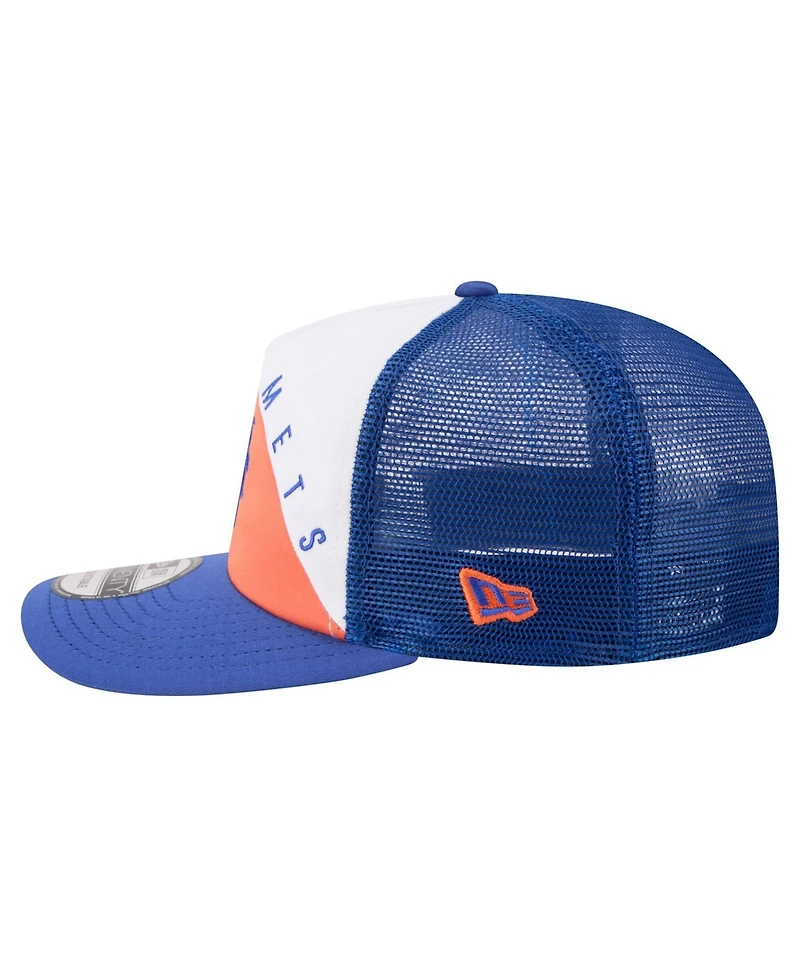 New Era Men's White/Royal New York Mets Retro Cut 19TWENTY Adjustable Trucker Hat