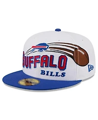 New Era Men's White/Royal Buffalo Bills Retro Swoop 59FIFTY Fitted Hat