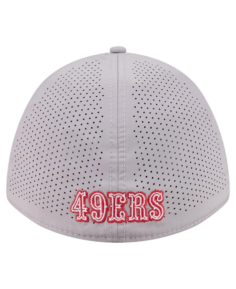 New Era Men's Gray San Francisco 49ers Perforated 39THIRTY M-Crown Flex Hat