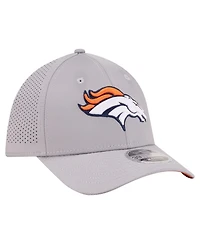 New Era Men's Gray Denver Broncos Perforated 39THIRTY M-Crown Flex Hat