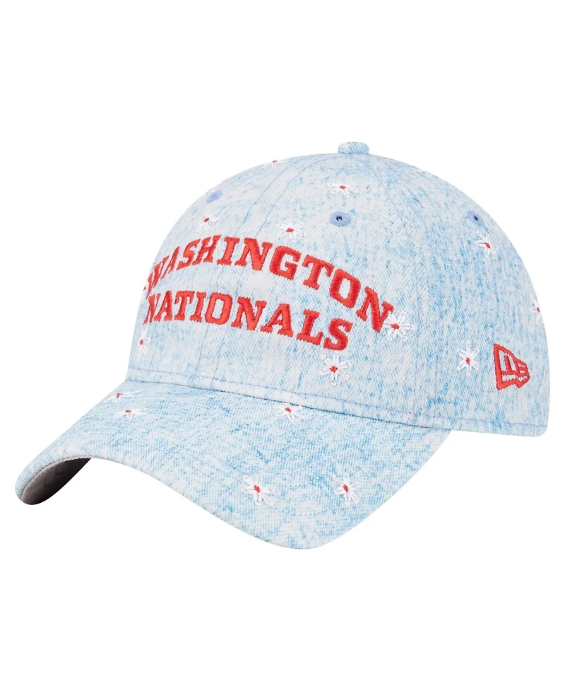 New Era Women's Light Blue Washington Nationals Daisy All Over 9TWENTY Adjustable Hat