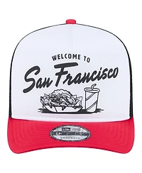 New Era Men's White/Scarlet San Francisco 49ers Foodie 9FIFTY A-Frame Trucker Snapback Hat