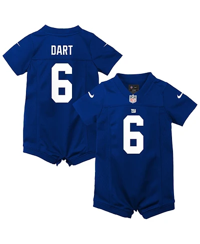 Nike Baby Boys and Girls Jaxson Dart Royal New York Giants Romper Game Jersey