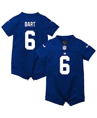 Nike Baby Boys and Girls Jaxson Dart Royal New York Giants Romper Game Jersey