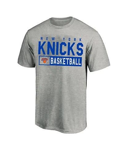 Profile Men's Heather Gray New York Knicks Big Tall Line T-Shirt