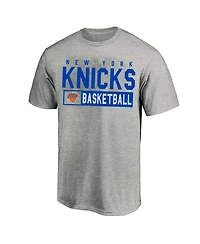 Profile Men's Heather Gray New York Knicks Big Tall Line T-Shirt