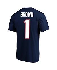 Fanatics Men's A.j. Brown Navy New England Patriots Big Tall Name Number T-Shirt
